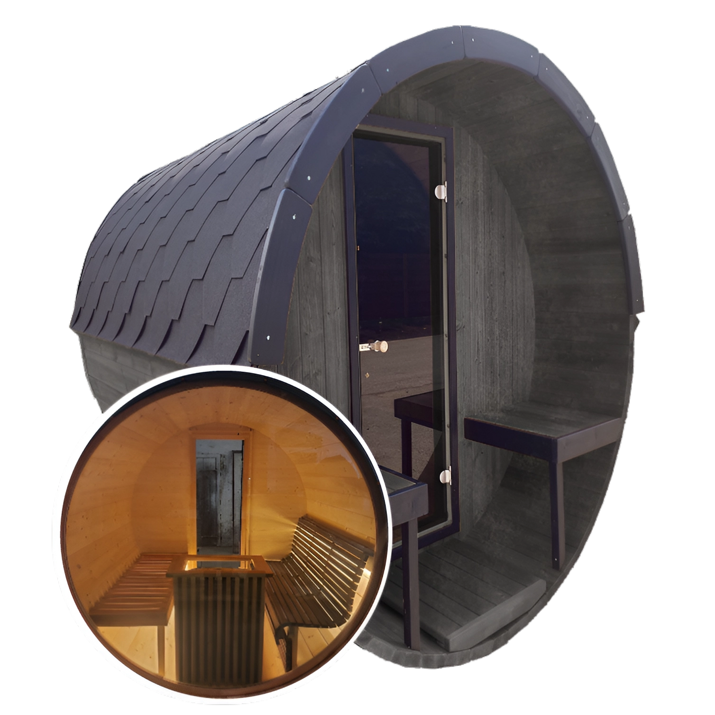 Ultra Deep Barrel 4m Outdoor Sauna with Panoramic Rear Glass